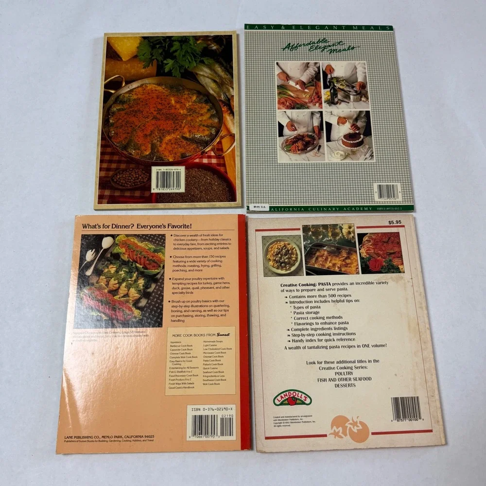 Vintage Cookbook Lot 4 Sunset Chicken‎ Pasta Fish California Culinary Academy